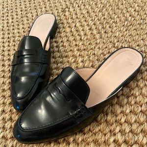 J.Crew Black Loafer Slides